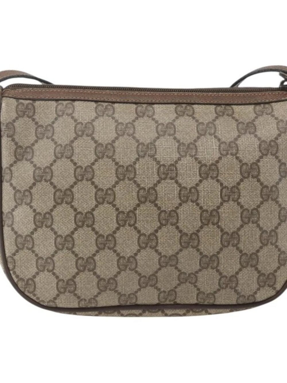 GUCCI GG Supreme Web Sherry Line Shoulder Bag PVC Beige - Picture 2 of 16